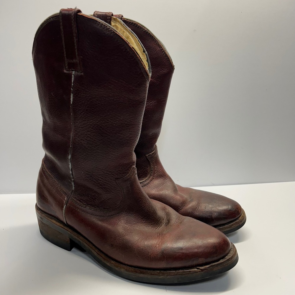 Guide Gear Western Boots Brown Mens 12M Leather Roper Cowboy Work Rugged